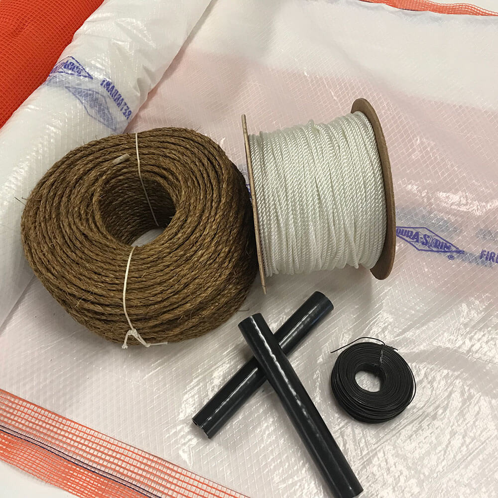 Rolls of fire retardant string